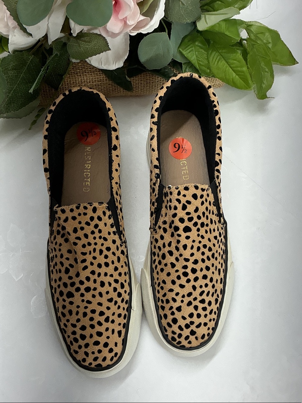 Leopard Print Slip-On Sneakers - Tan/Black Women’s Casual Shoes